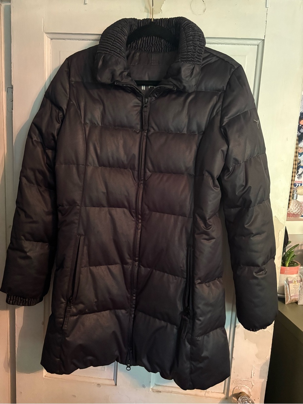Women's Quilted Black Puffer Coat - Insulated Winter Jacket